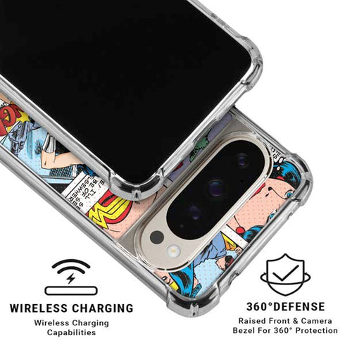 DC Comics Wonder Woman Comic Blast Pixel 9 Pro XL Clear Case